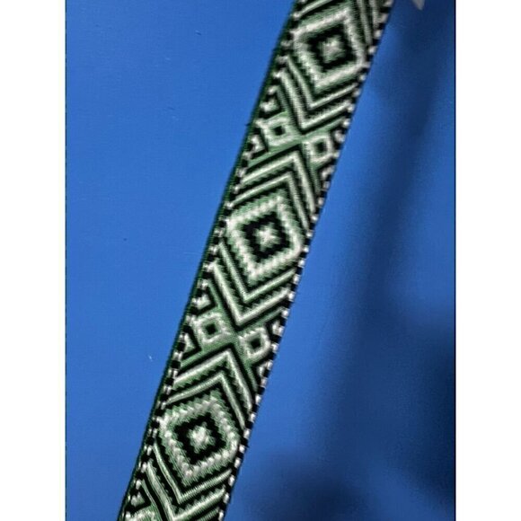 Free People Women Handmade Woven Cotton & Leather Belt With Geometric Pattern, - Picture 4 of 6